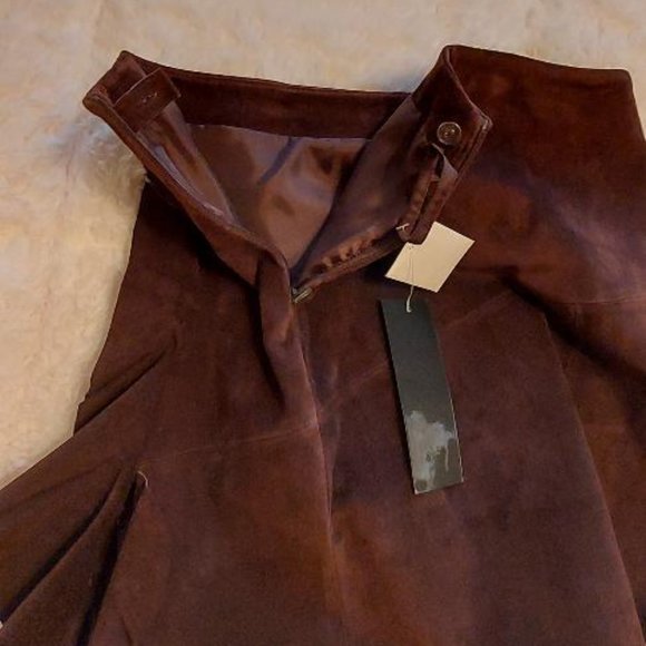 MODA CHOCOLATE BROWN SUEDE SKIRT - Picture 5 of 10